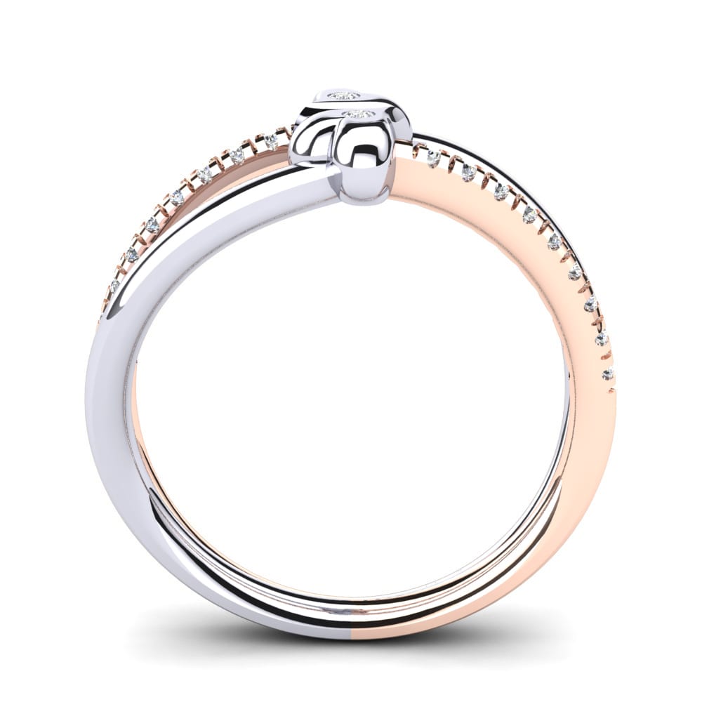 18ct White & Rose Gold White sapphire Ring Dalia