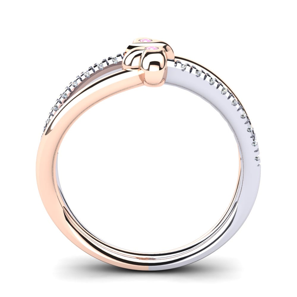 18ct Rose & White Gold Pink Tourmaline Ring Dalia