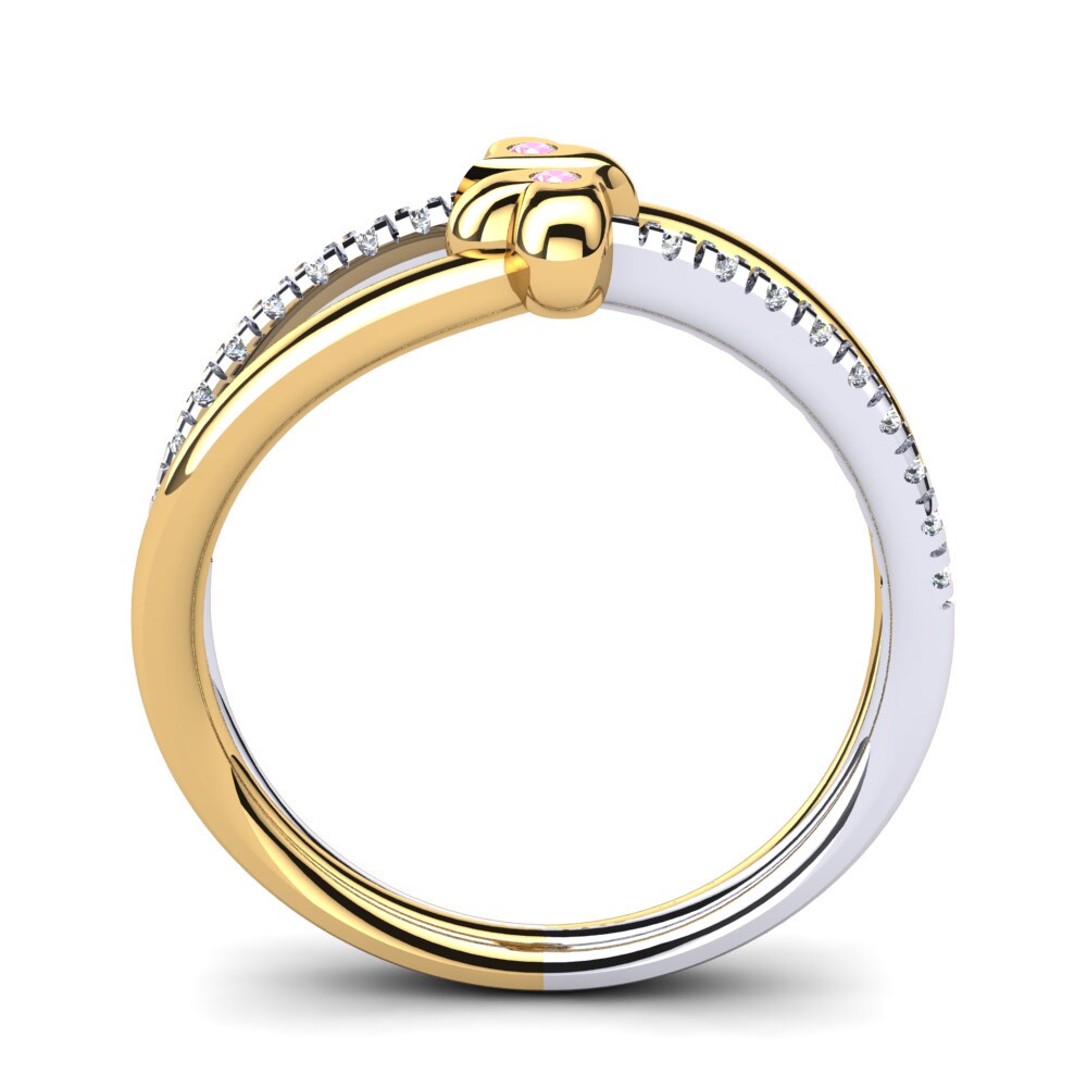 18ct Yellow & White Gold Pink Tourmaline Ring Dalia