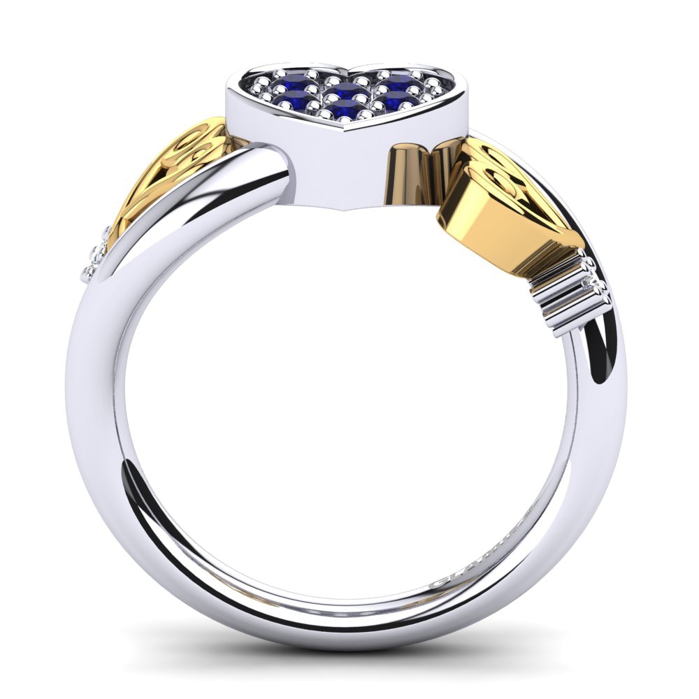 Circonita Azul Oscuro Anillo Lobata