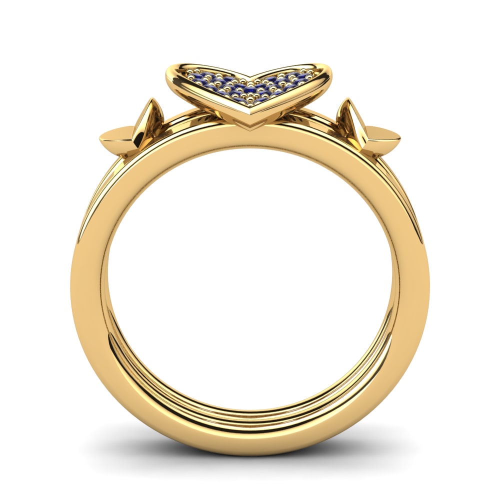 Circonita Azul Oscuro Anillo Flavia