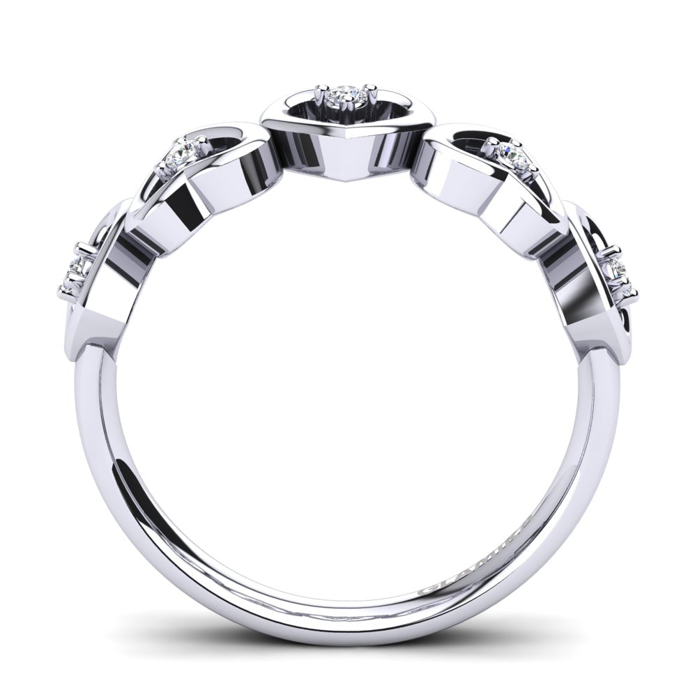 950 Palladium White sapphire Ring Marron
