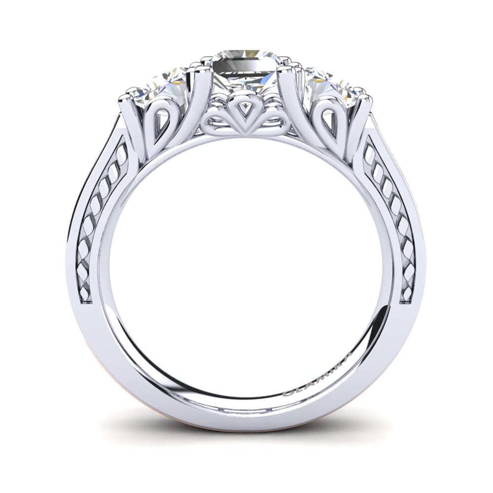 Zafiro blanco Anillo de compromiso Monique