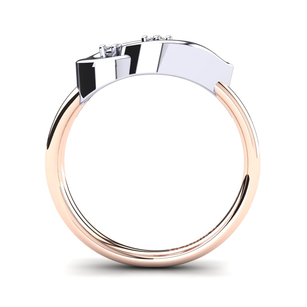 18ct White & Rose Gold White sapphire Ring Alda