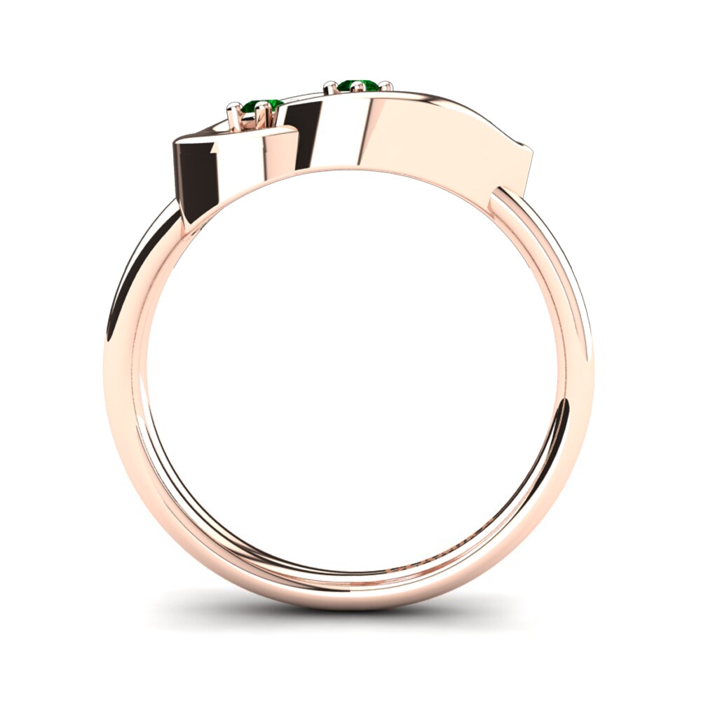 14ct Rose Gold Green Zirconia Ring Alda