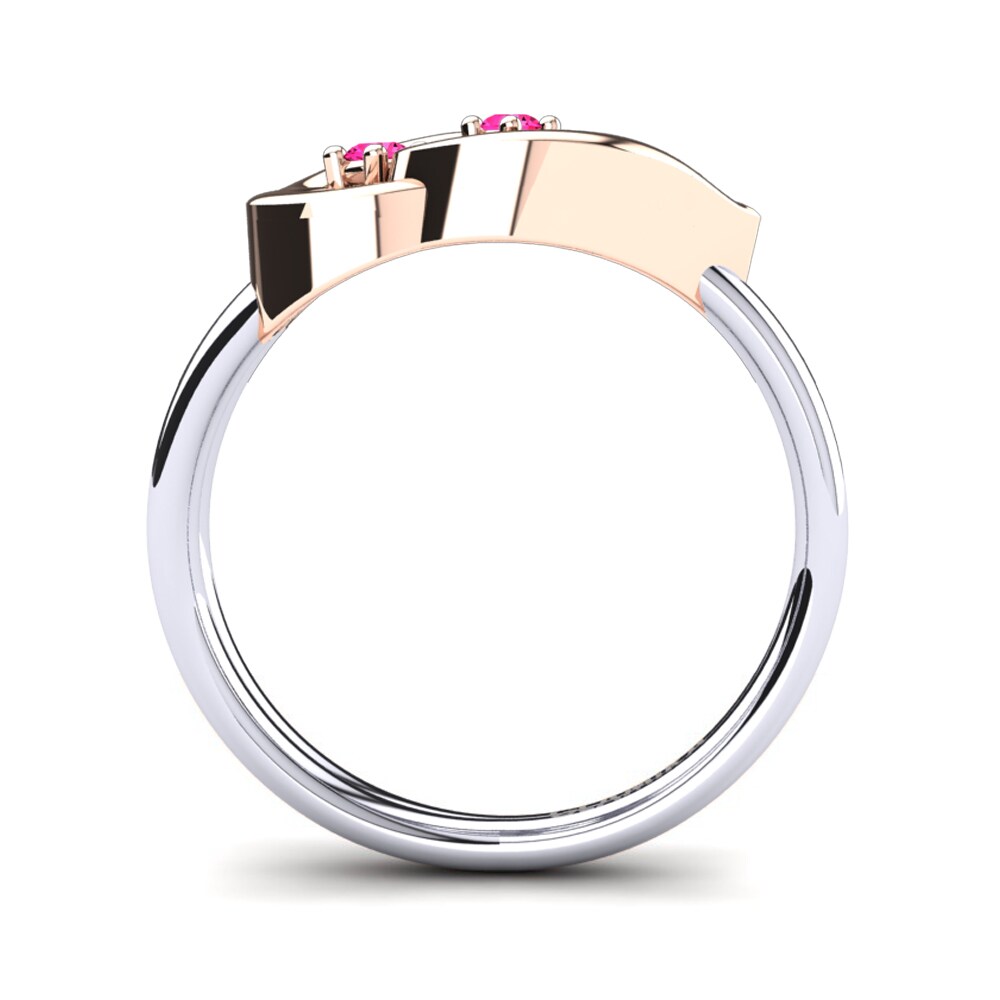 18ct Rose & White Gold Pink Tourmaline Ring Alda