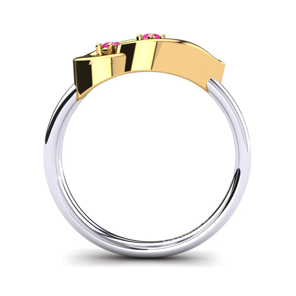 18ct Yellow & White Gold Pink Tourmaline Ring Alda