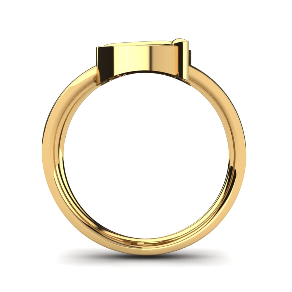 14ct Yellow Gold Black Onyx Ring Azul