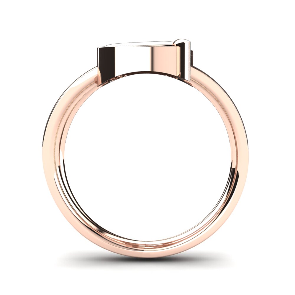 14ct Rose Gold Green Zirconia Ring Azul