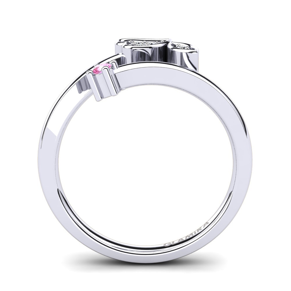 Turmalina rosa Anillo Pera
