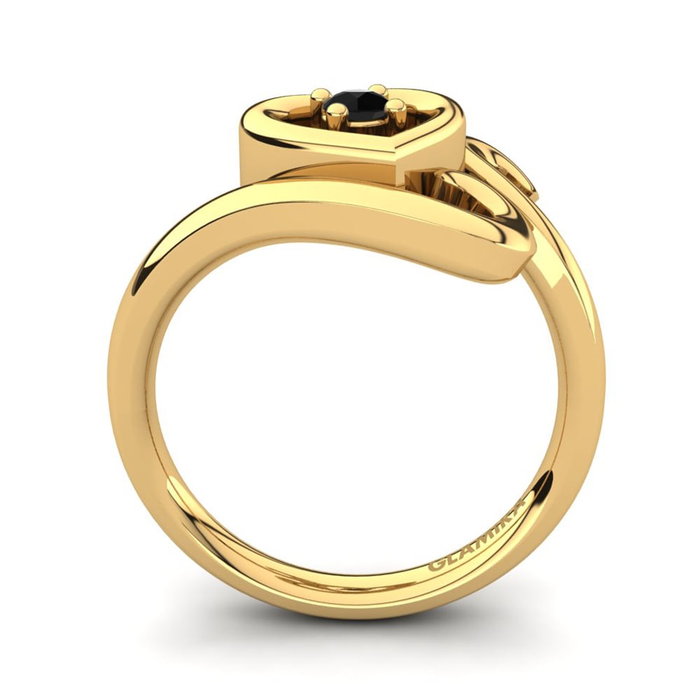 14ct Yellow Gold Black Onyx Ring Vega