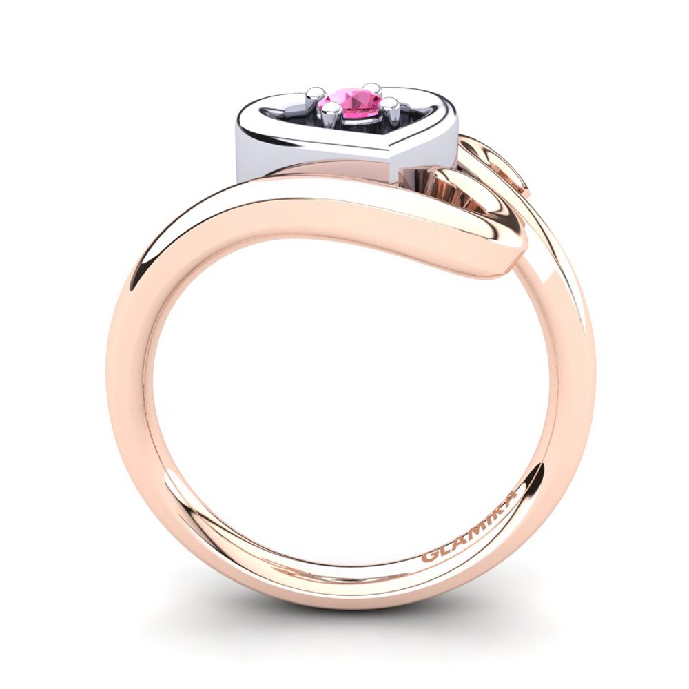 18ct Rose & White Gold Pink Tourmaline Ring Vega
