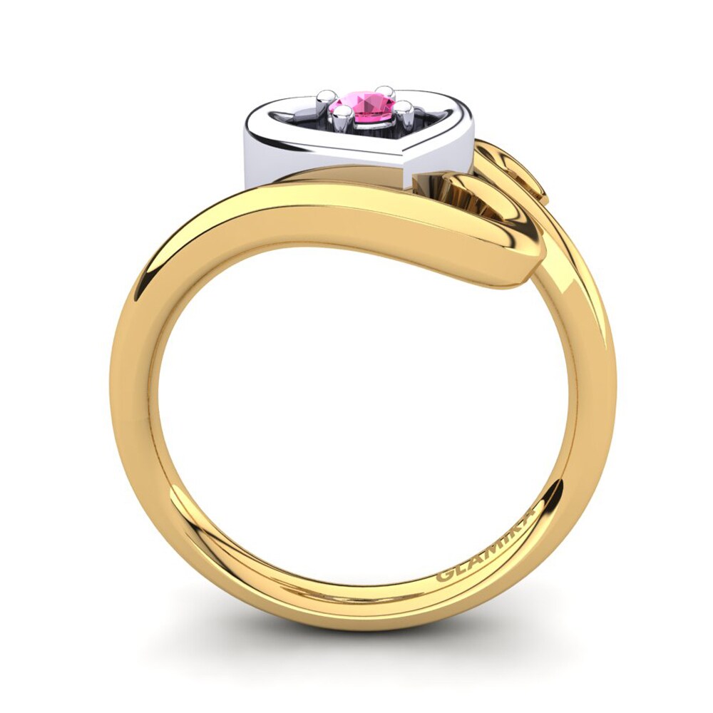 18ct Yellow & White Gold Pink Tourmaline Ring Vega