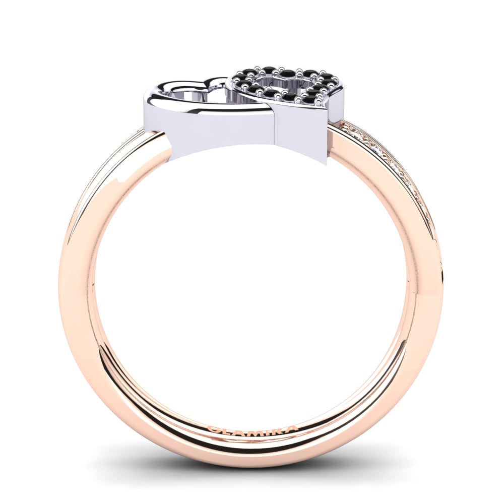 14ct Rose & White Gold Black Onyx Ring Verde