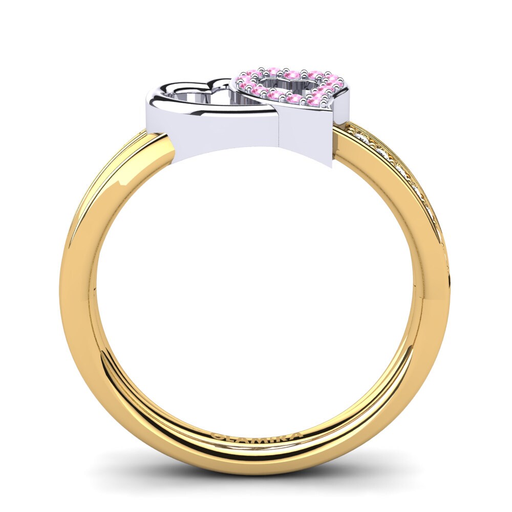 18ct Yellow & White Gold Pink Tourmaline Ring Verde
