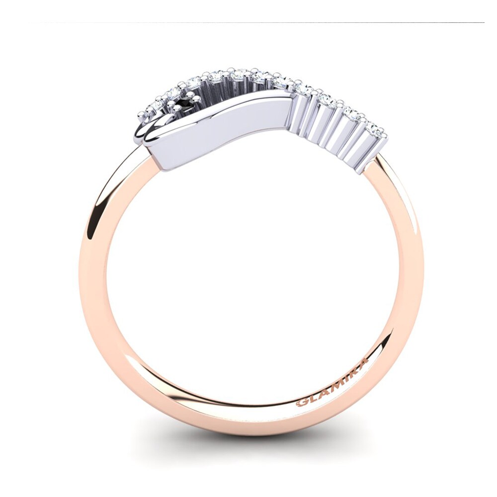 14ct Rose & White Gold Black Onyx Ring Callainus