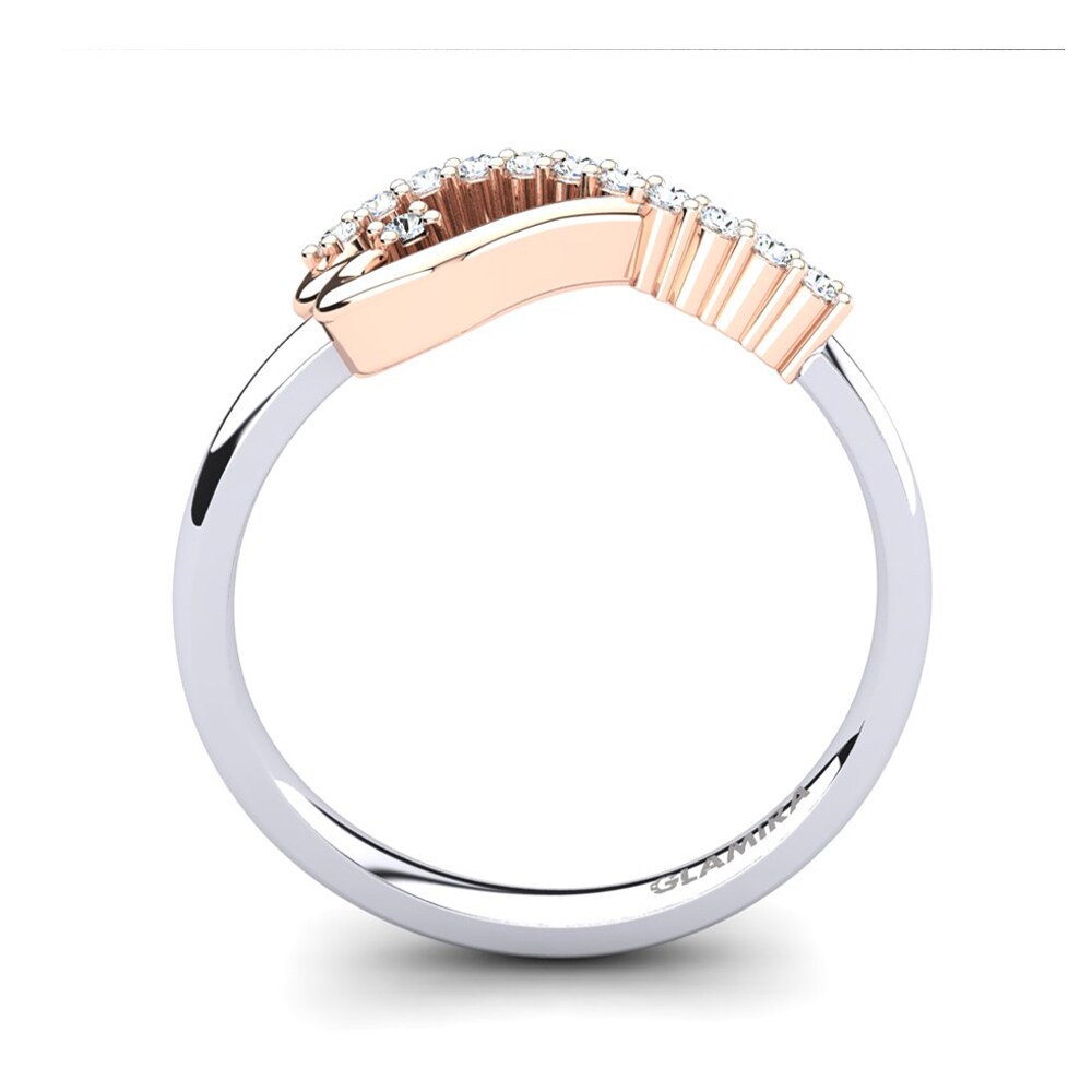 18ct White & Rose Gold White sapphire Ring Callainus
