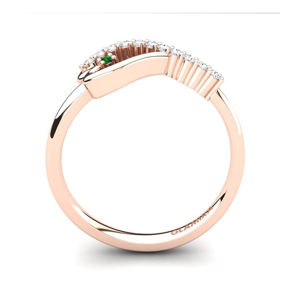 14ct Rose Gold Green Zirconia Ring Callainus