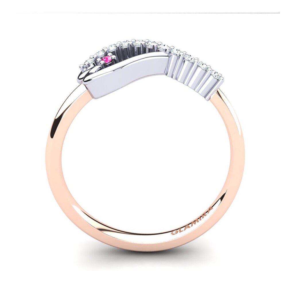 18ct Rose & White Gold Pink Tourmaline Ring Callainus