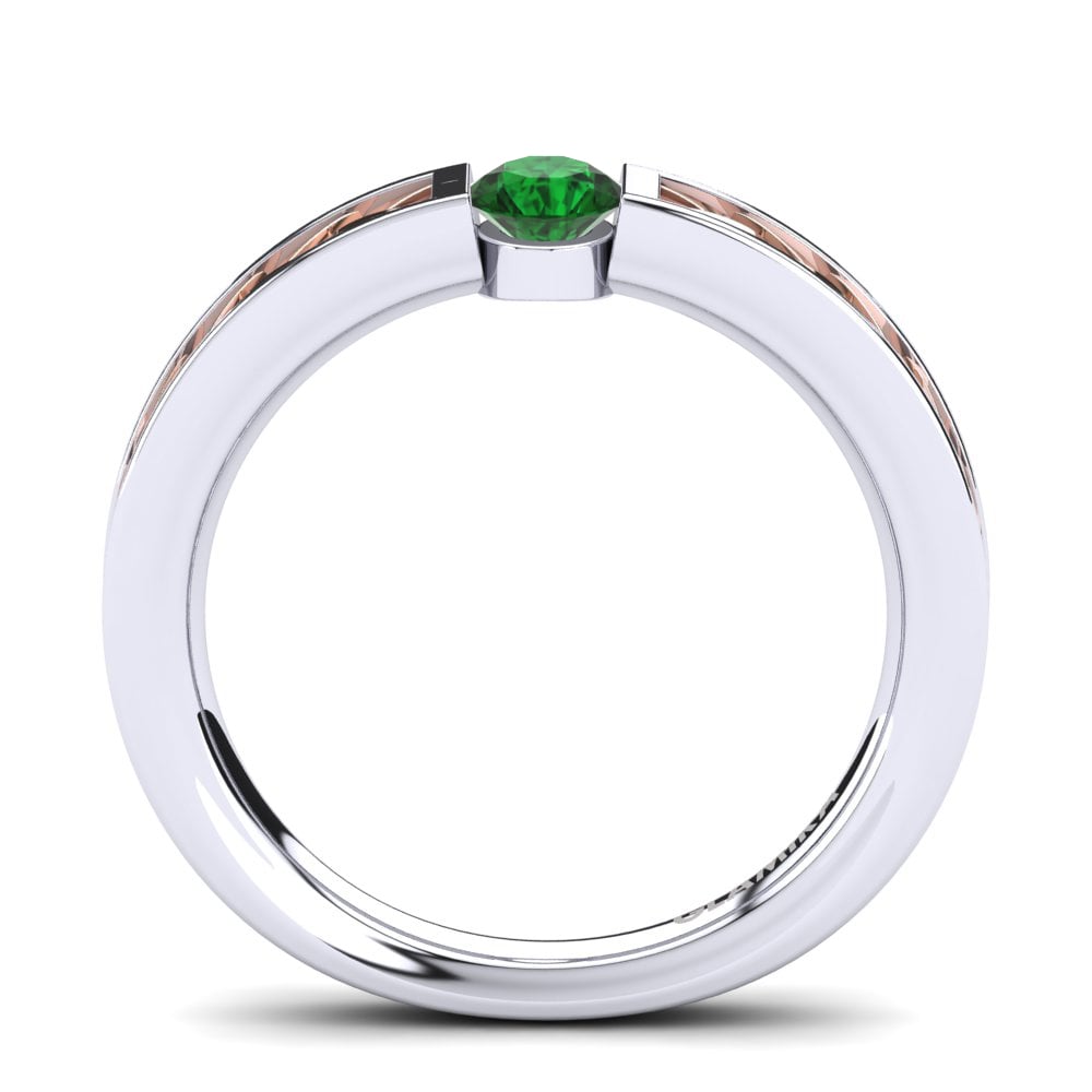 Green Zirconia Engagement Ring Carnation