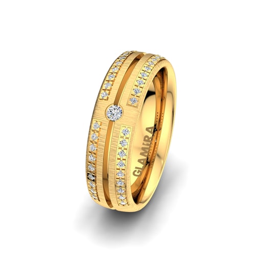 Women's ring Alluring World 6mm 585 Yellow Gold & Zirconia