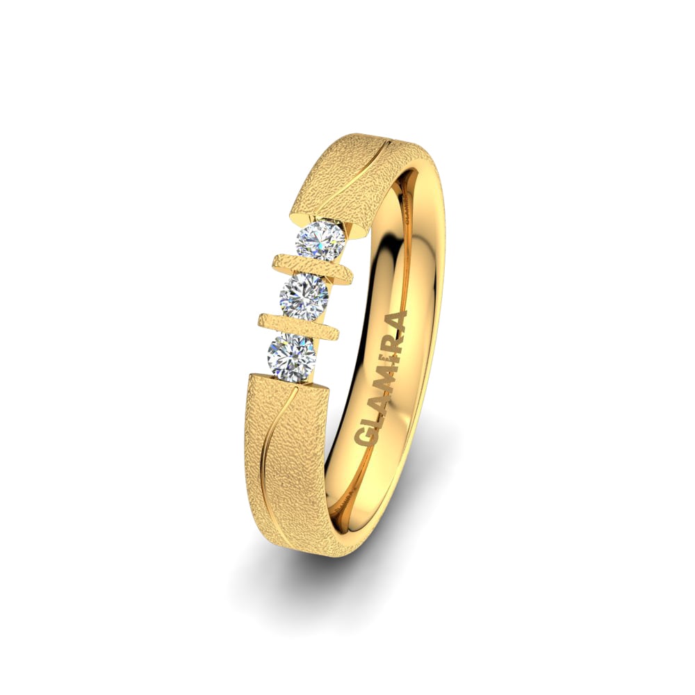 14ct Yellow Gold Zirconia Women's Wedding Ring Amazing Dimension