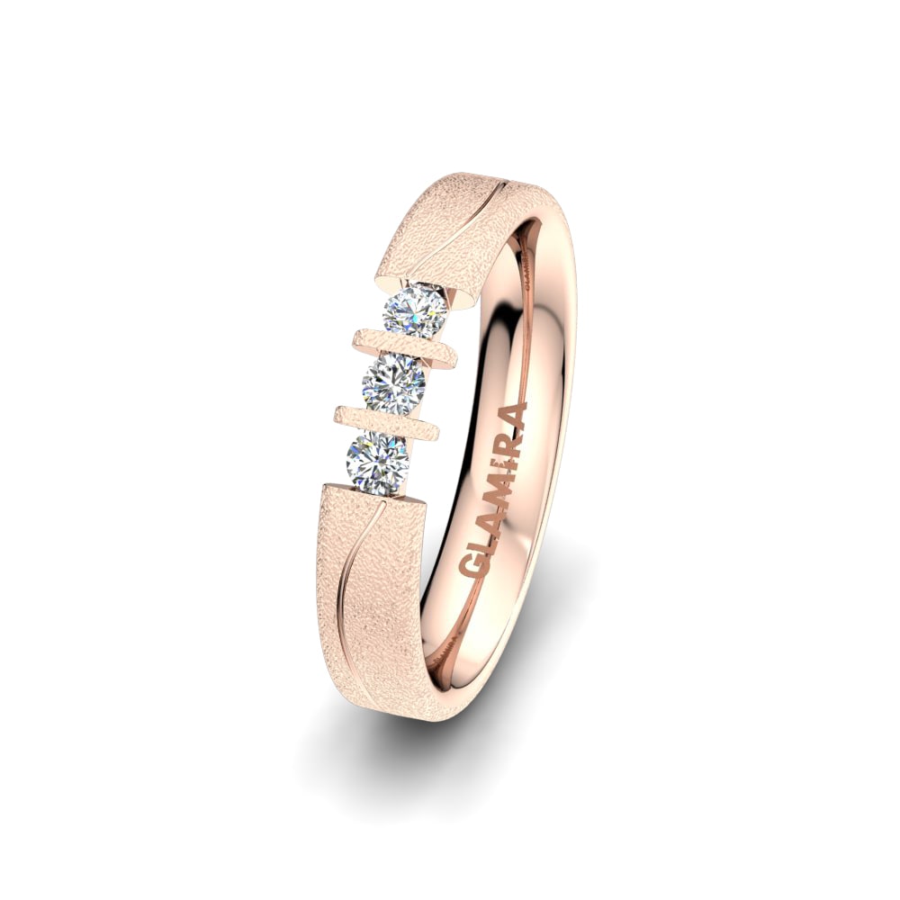 14ct Rose Gold Lab Grown Diamond Women's Wedding Ring Amazing Dimension