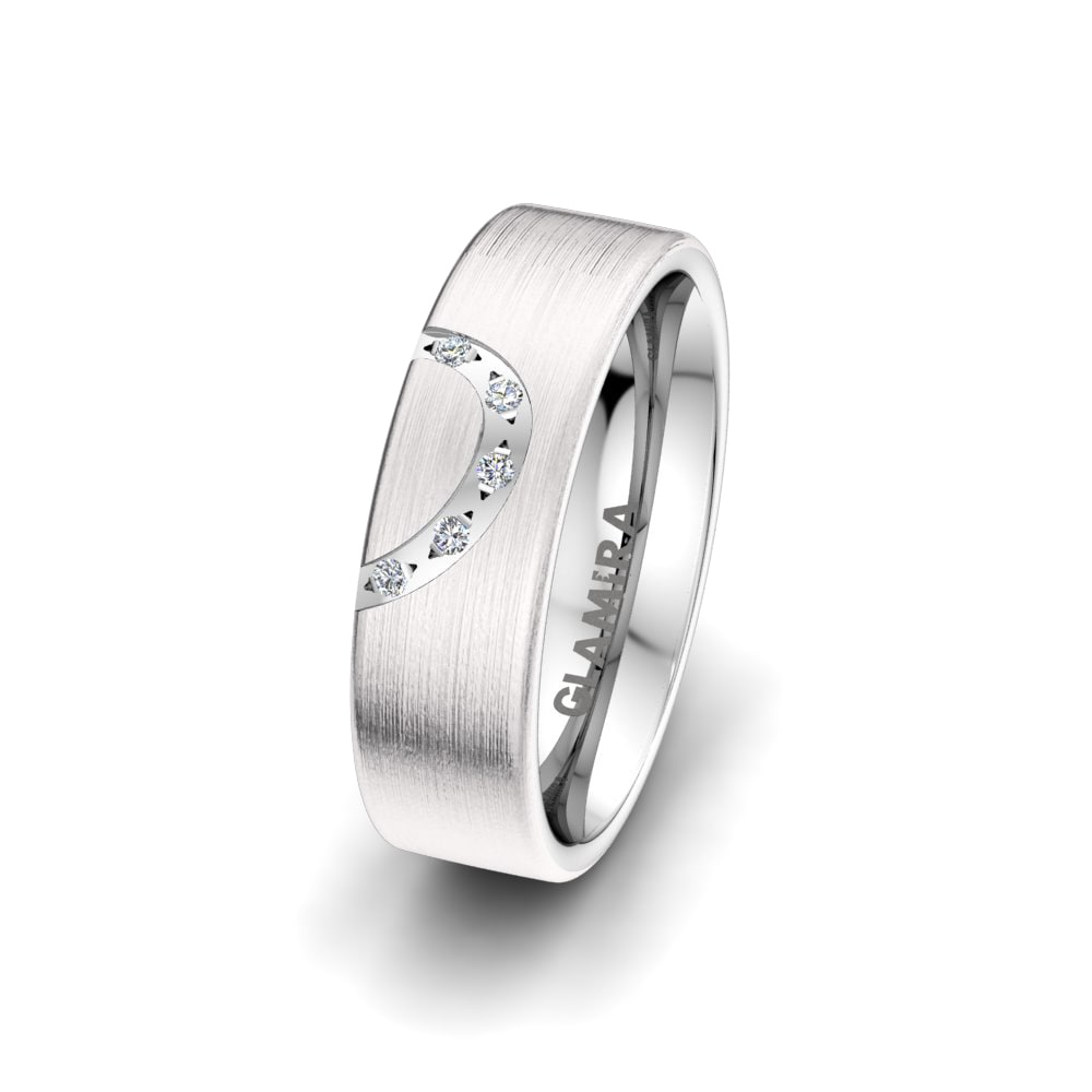 Exclusive Women’s Wedding Rings Women's Dynamic Structure 6mm 585 White Gold Diamond