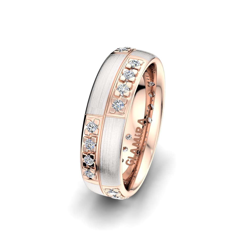 Exclusive Women’s Wedding Rings Women's Dynamic Perfection 6mm 585 White & Rose Gold Diamond