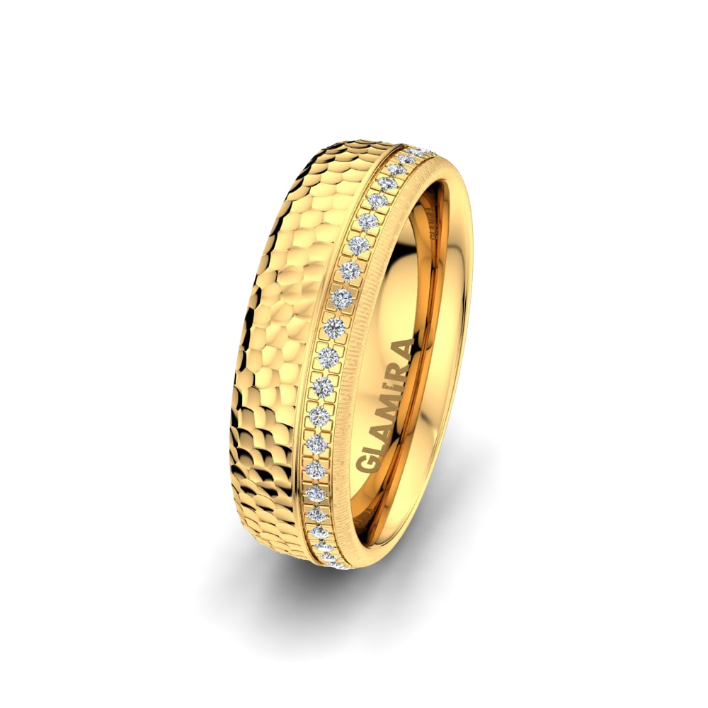 14ct Yellow Gold Zirconia Women's Wedding Ring Great Sensational 6mm