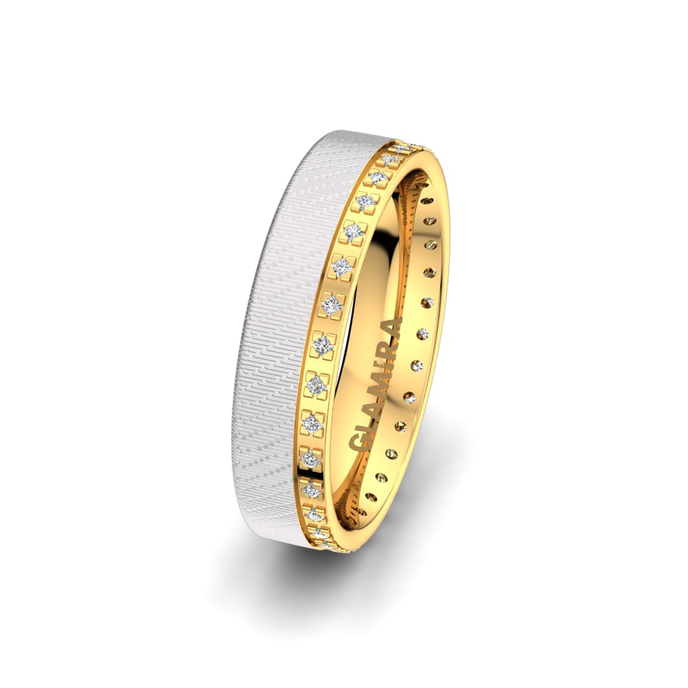 18k White & Yellow Gold Women's Wedding Ring Amazing Trust 5 mm