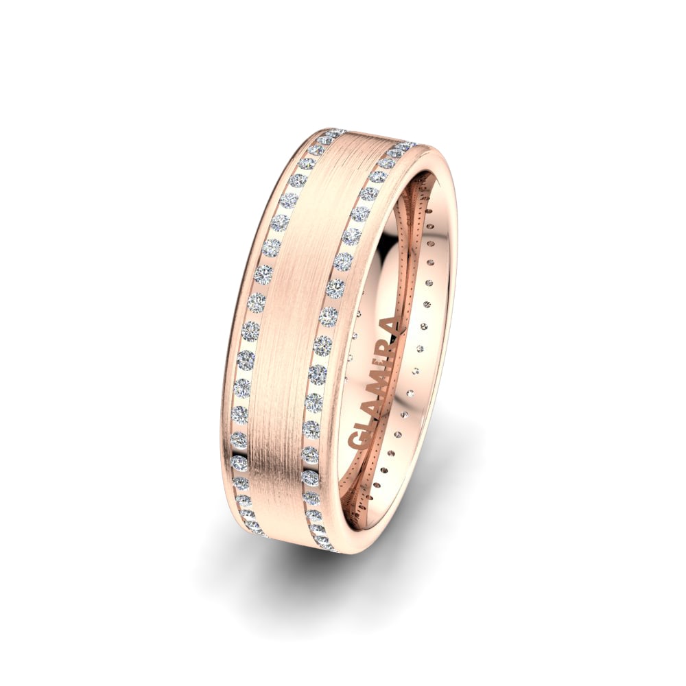 14ct Rose Gold Women's Wedding Ring Attractive Sky 6 mm