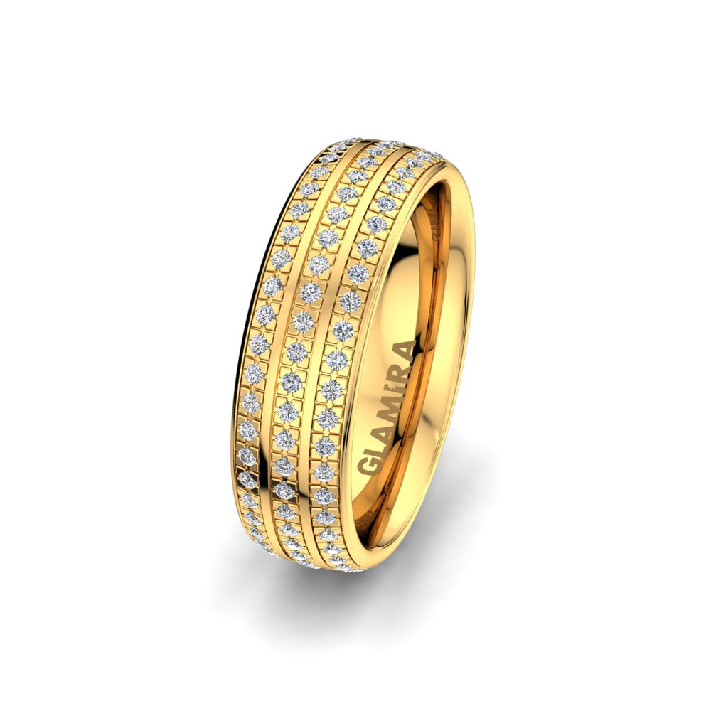 14k Yellow Gold Women's Wedding Ring Circules Vitae 7 mm