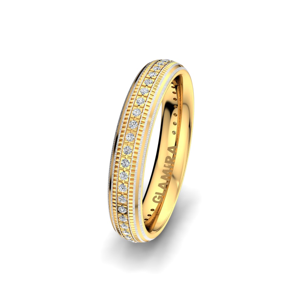 375 Gelb & Weißgold Diamant Damen trauring Embrace Certain 5 mm