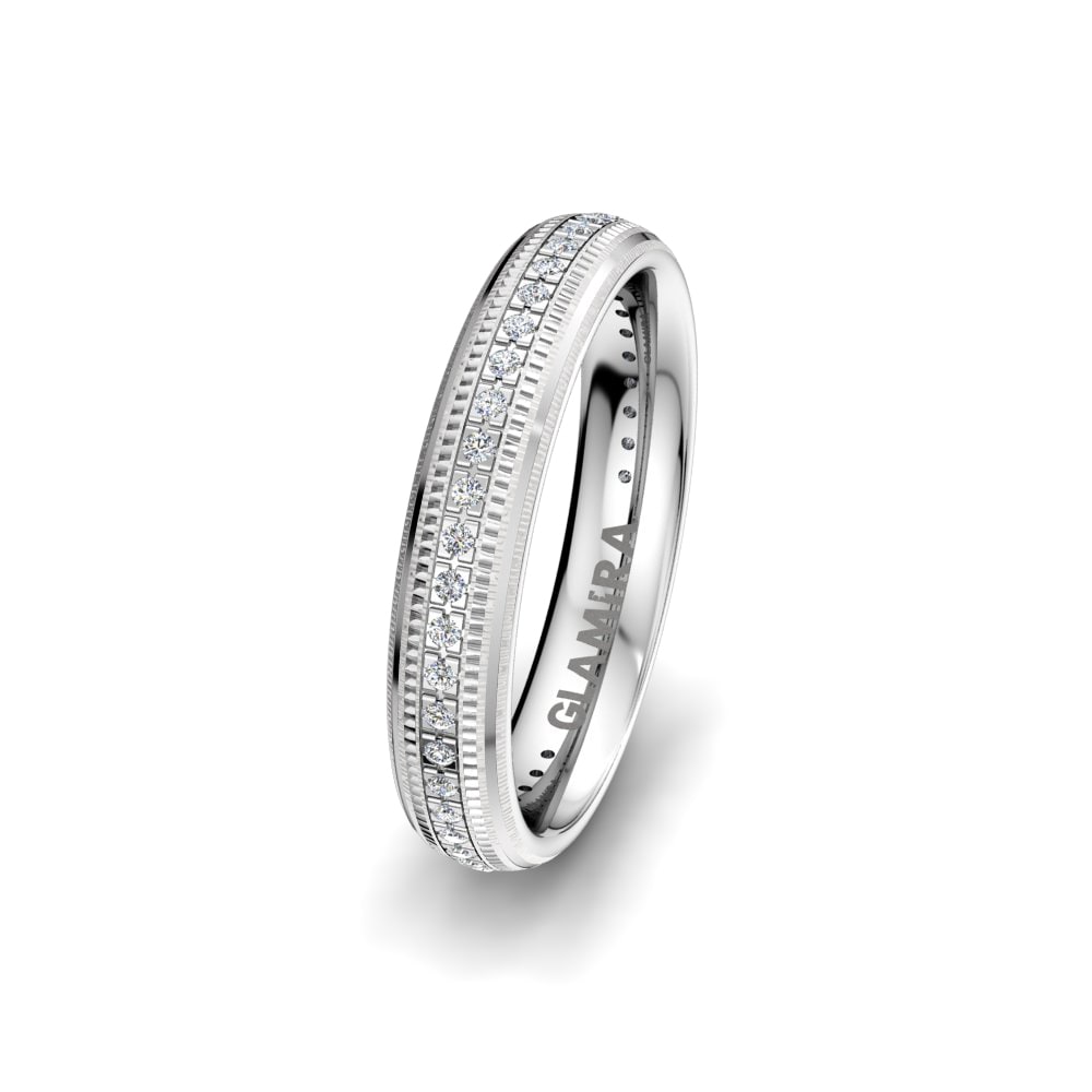 9k White Gold Women's Wedding Ring Embrace Certain 5 mm