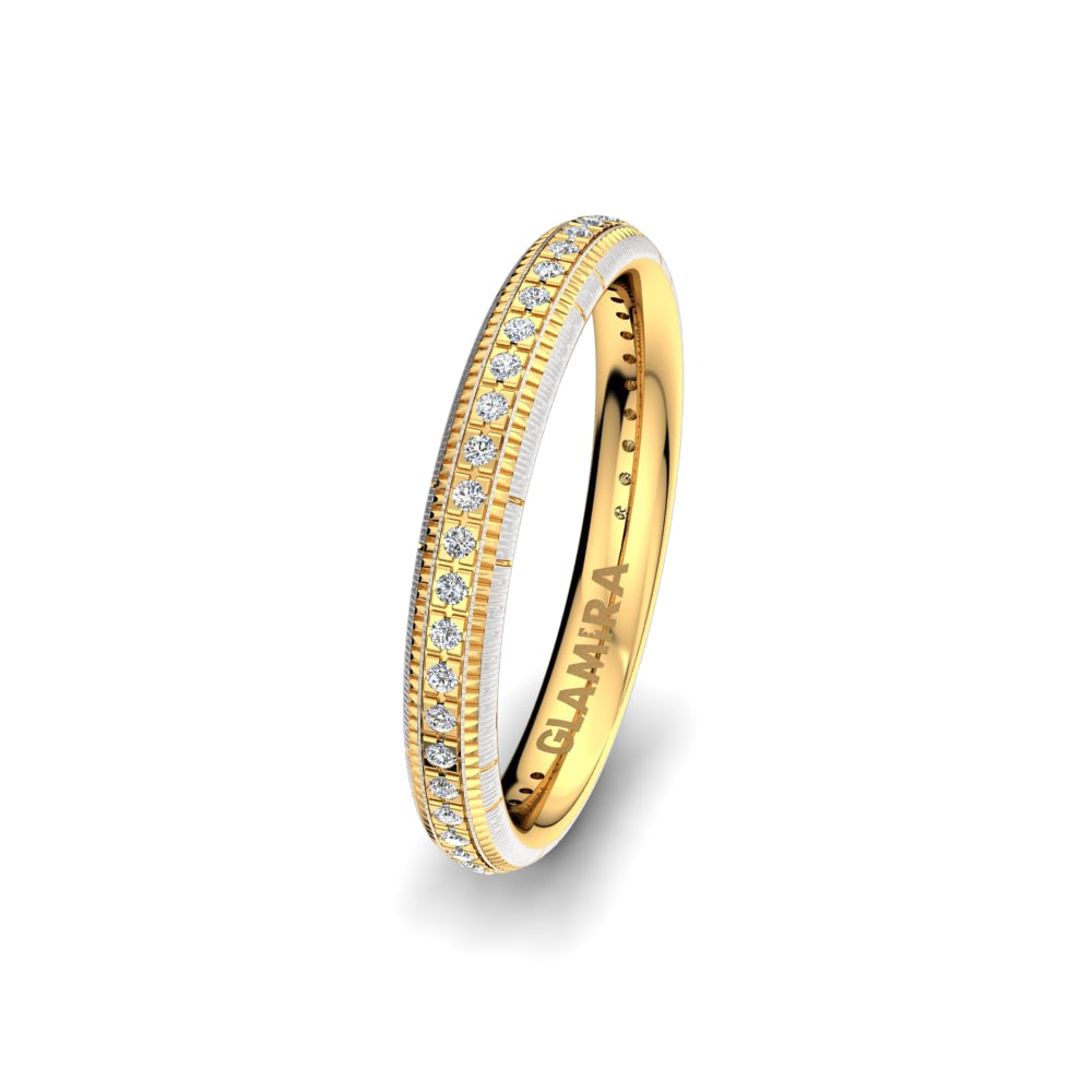 Weiß & Gelbgold 585 Diamant Damen trauring Embrace Feeling 4 mm