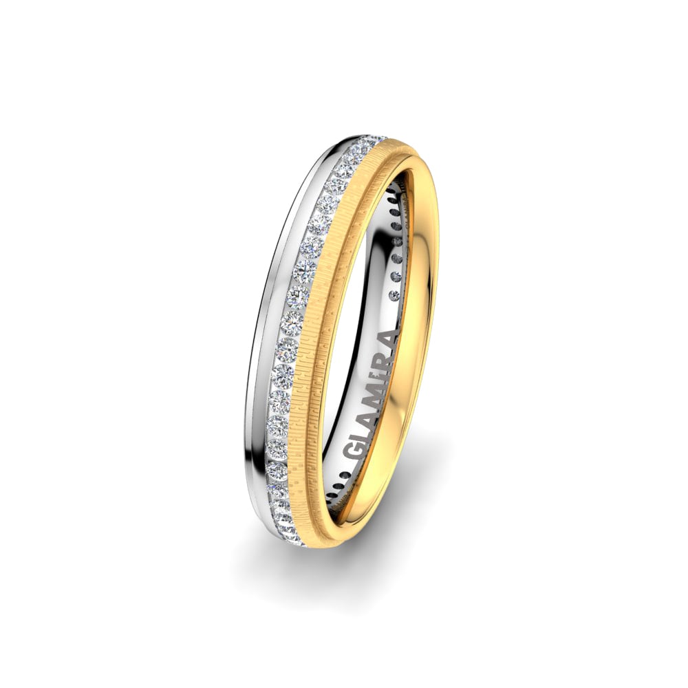 Memoire Women’s Wedding Rings Women's Heavenly Moon 4 mm 585 Yellow & White Gold Zirconia