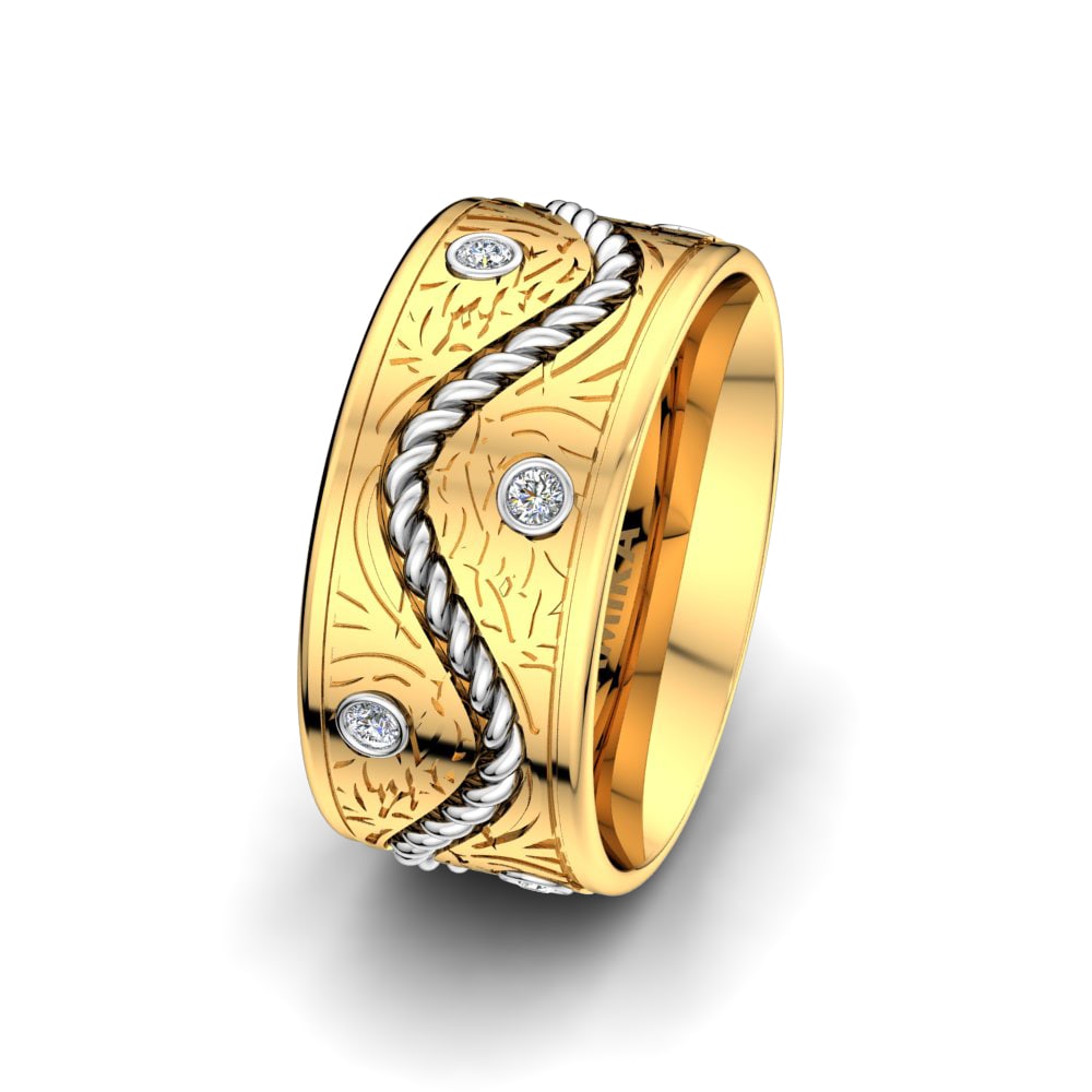 18ct Yellow & White Gold Lab Grown Diamond Women's Wedding Ring Mystic Dream