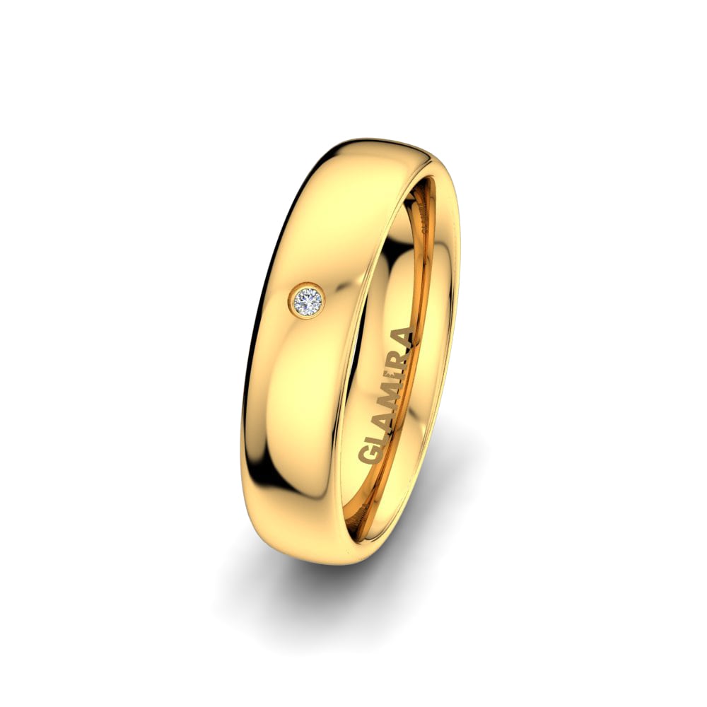 9ct Yellow Gold Diamond Women's Wedding Ring Natural Sensation 5 mm