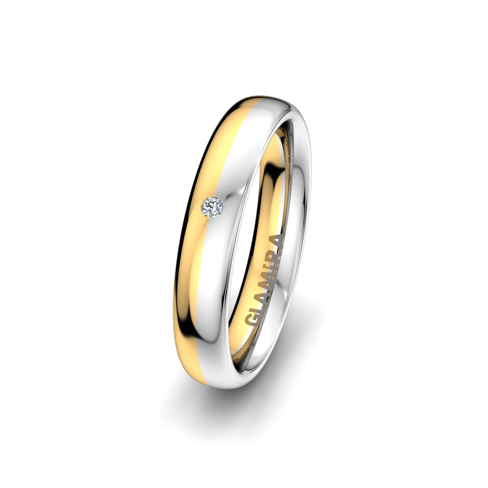 Weiß & Gelbgold 585 Diamant Damen trauring Natural Sensation 4 mm