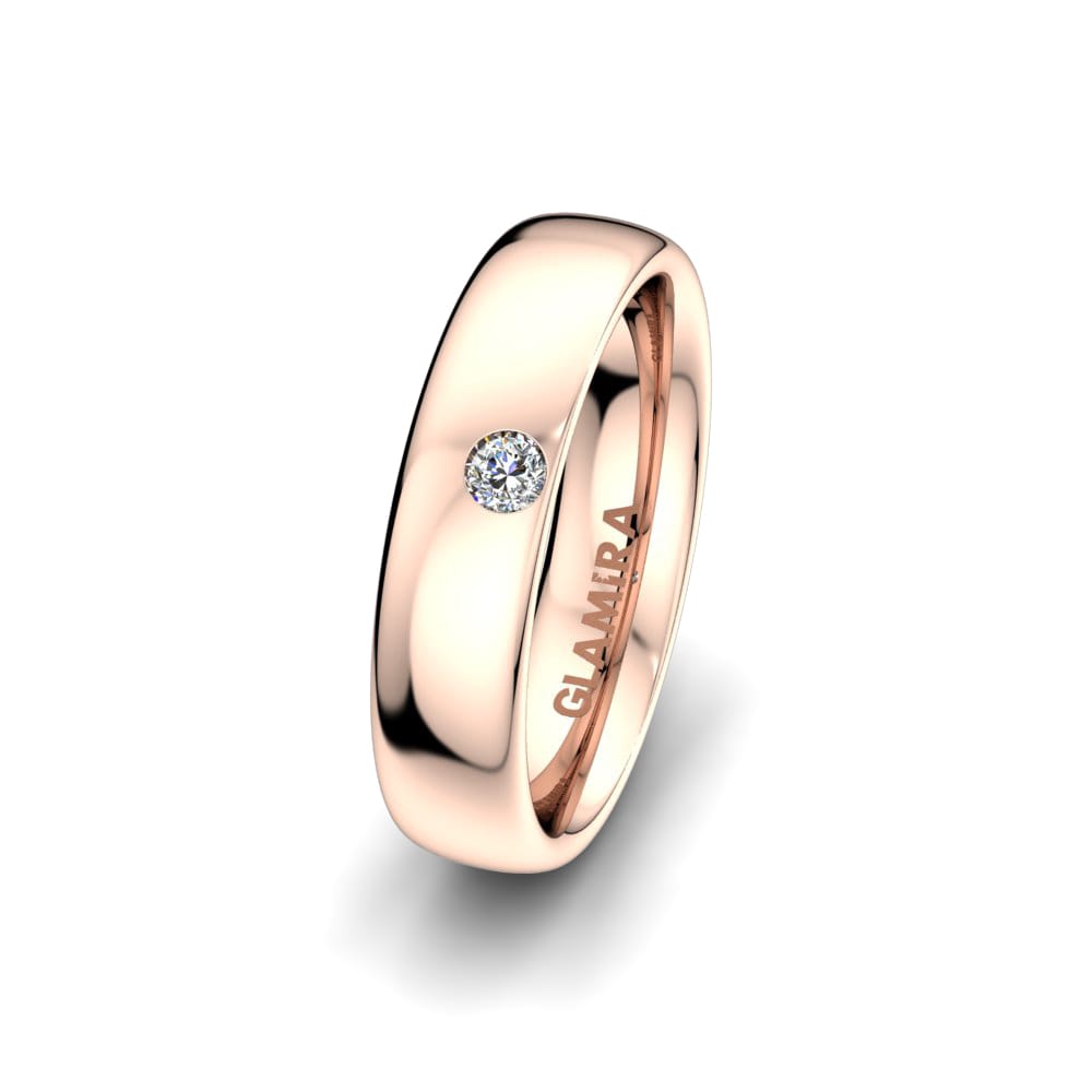 14ct Rose Gold Couple's Ring Bright Glory 5 mm