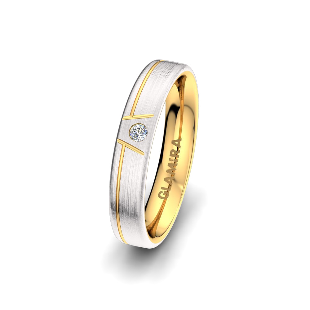 Weiß & Gelbgold 750 Diamant Damen trauring Shining Moon 4 mm