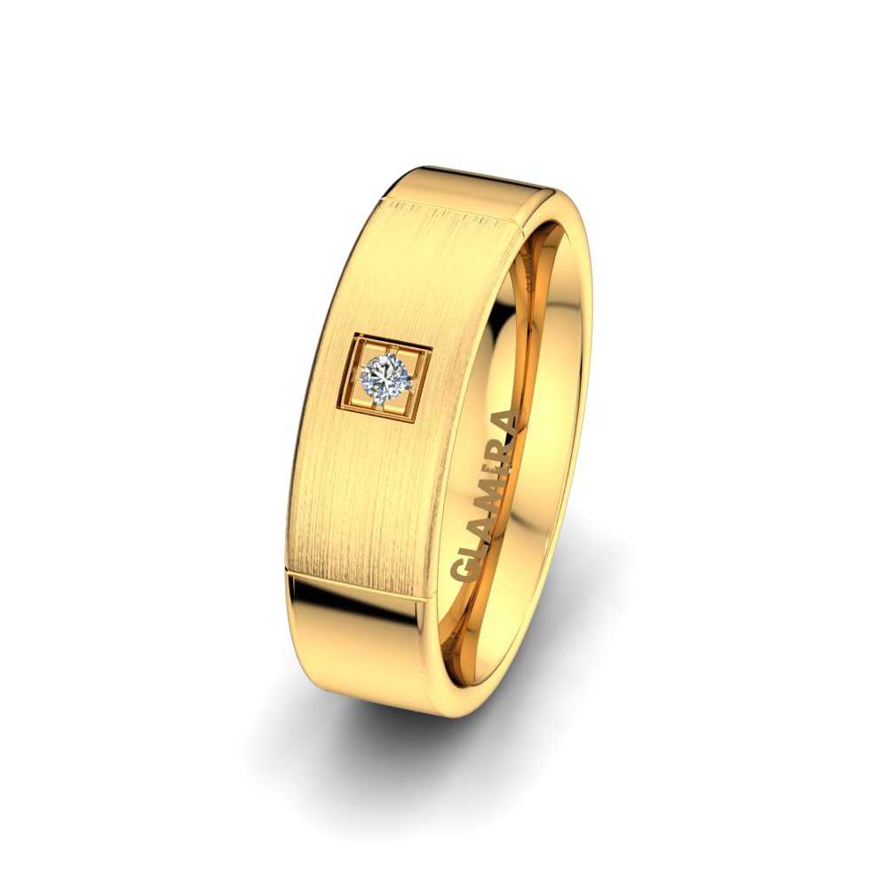 14k Oro Amarillo Anillo Boda Mujer Romantic Promise 6 mm
