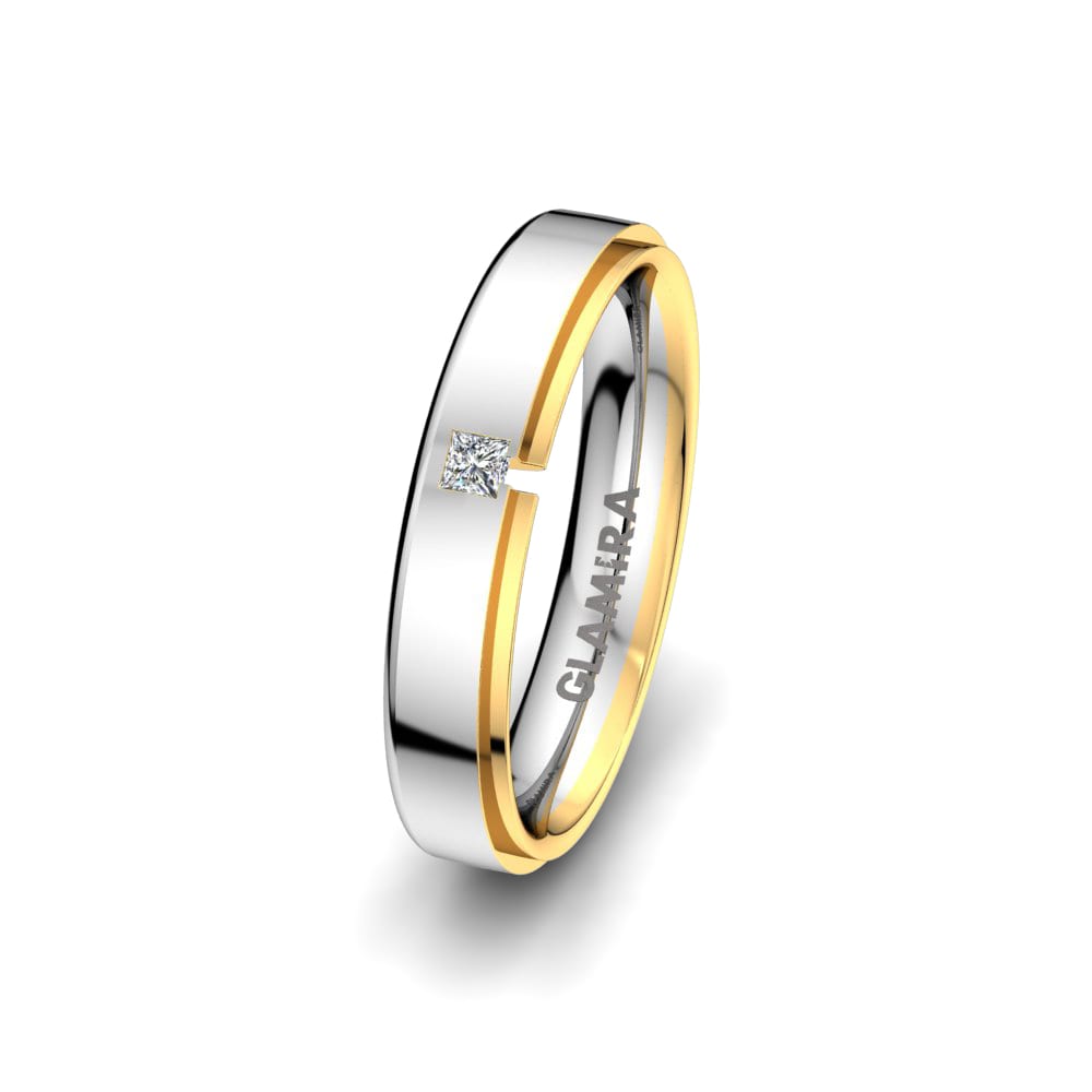 Or Blanc & Jaune 750 Diamant Alliance pour femme Charming Glow 4 mm