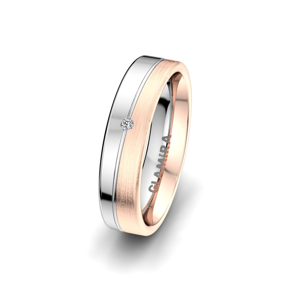 375 Rot & Weißgold Labor-gezüchteter Diamant Damen trauring Bright Morning 5 mm