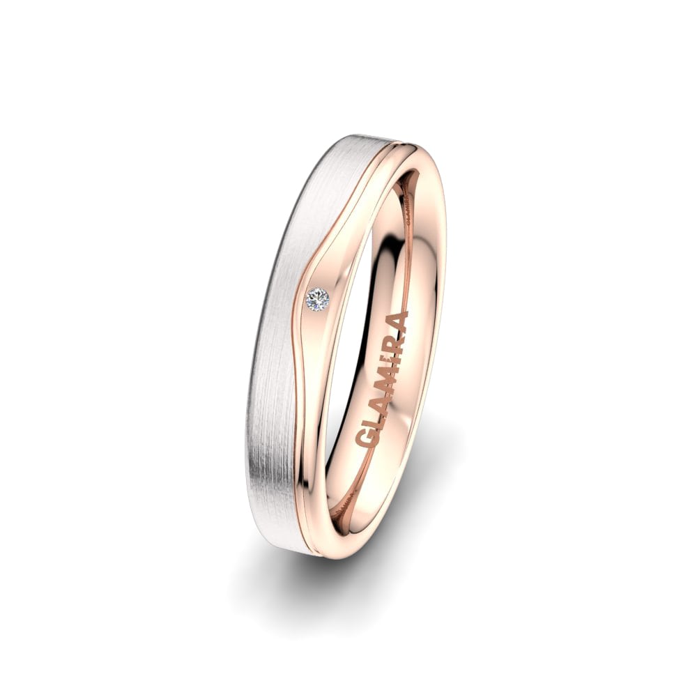Weiß & Rotgold 375 Labor-gezüchteter Diamant Damen trauring Alluring Event 4 mm