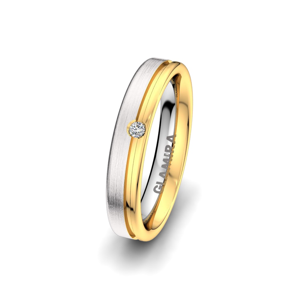 Weiß & Gelbgold 750 Diamant Damen trauring Alluring Duty 4 mm