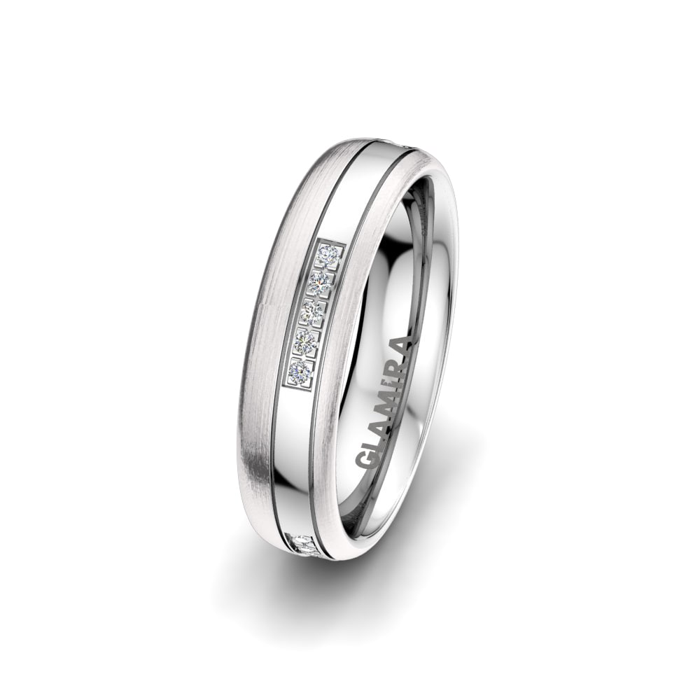 9k White Gold Women's Wedding Ring Alluring Faith 5mm