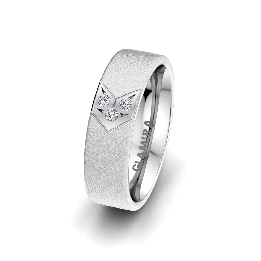 Zirconia Women's Wedding Ring Silent Mirror 6mm