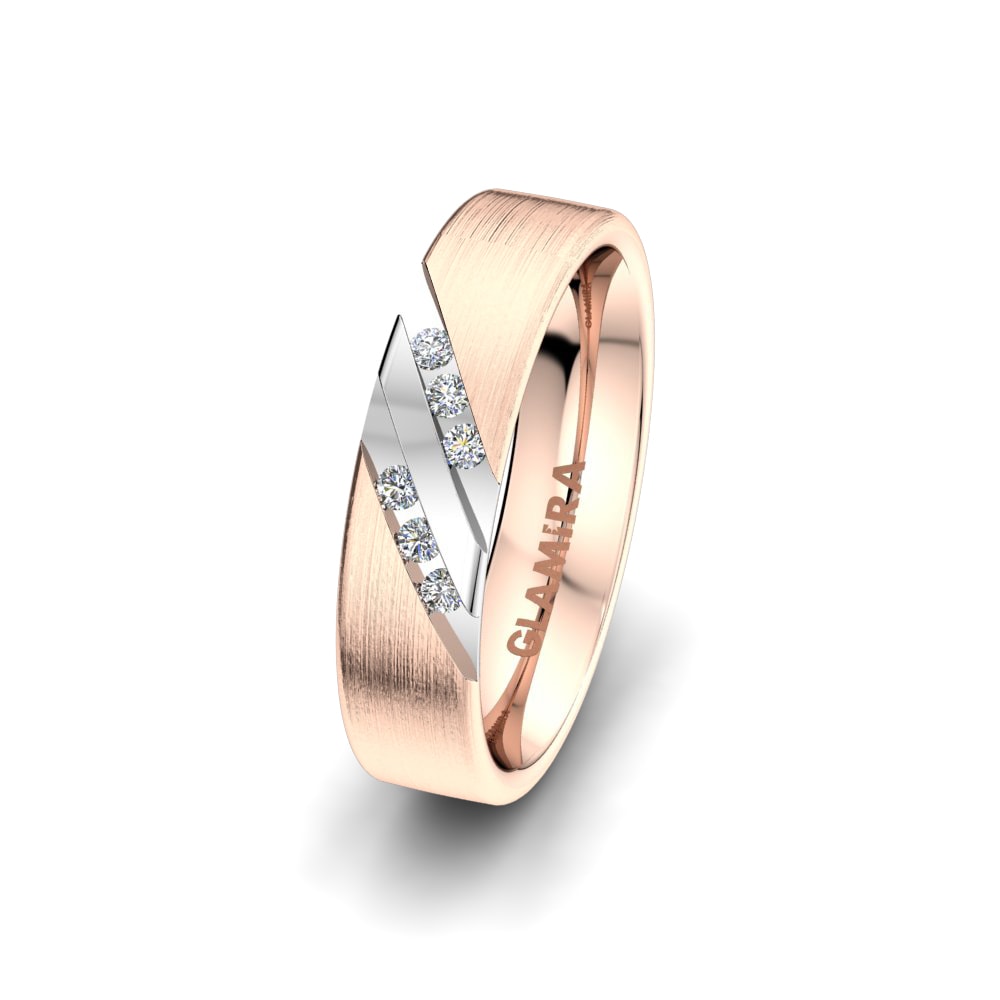 375 Rot & Weißgold Labor-gezüchteter Diamant Damen trauring White Pearl 5mm